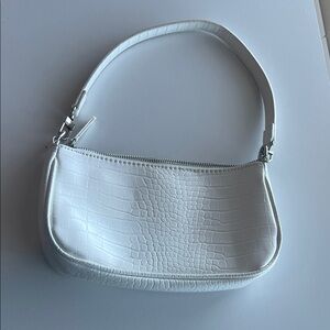 Amazon White Croc-Pattern Mini Shoulder Bag